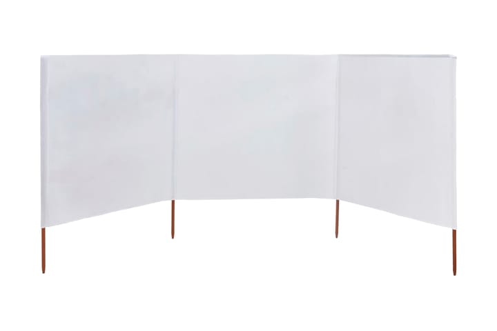 Tuulensuojakangas 3 paneelilla 400x80 cm hiekan valkoinen - Valkoinen - Sermit ja tuulisuojat - Sermi