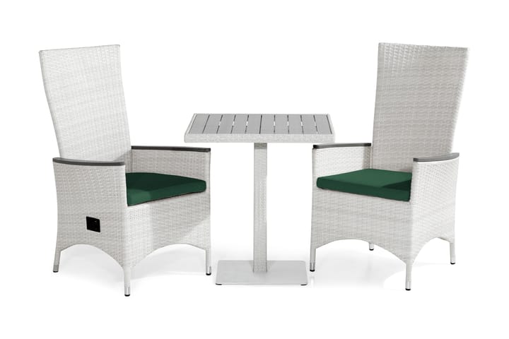 Parvekeryhmä Bahamas 70x70 + 2 Jenny Lyx tuolia Pehmuste - Valk/Harmaa/Vihreä - Parvekesetti - Cafe-ryhmä