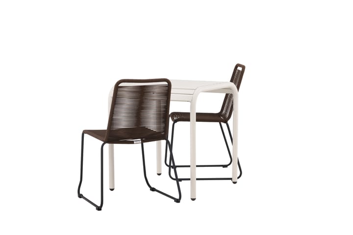 Parvekeryhmä Borneo 70 cm 2 Lindos tuolia - Ruskea/Beige - Parvekesetti - Cafe-ryhmä