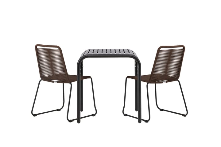 Parvekeryhmä Borneo 70 cm 2 Lindos tuolia - Ruskea/Musta - Parvekesetti - Cafe-ryhmä