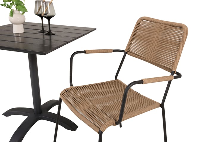 Parvekeryhmä Colorado 70 cm 2 Lindos tuolia Musta - Venture Home - Parvekesetti - Cafe-ryhmä