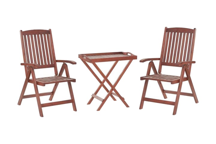 Parvekesetti Pöytä ja 2 tuolia Pehmusteet TOSCANA - Puu/Luonnonväri - Parvekesetti - Cafe-ryhmä