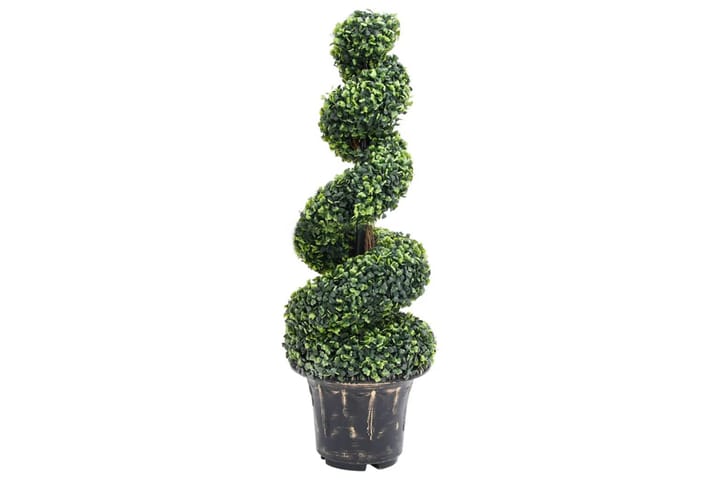 Tekokasvi puksipuuspiraali ruukulla vihreä 100 cm - Vihreä - Tekokasvit - Parvekekukat
