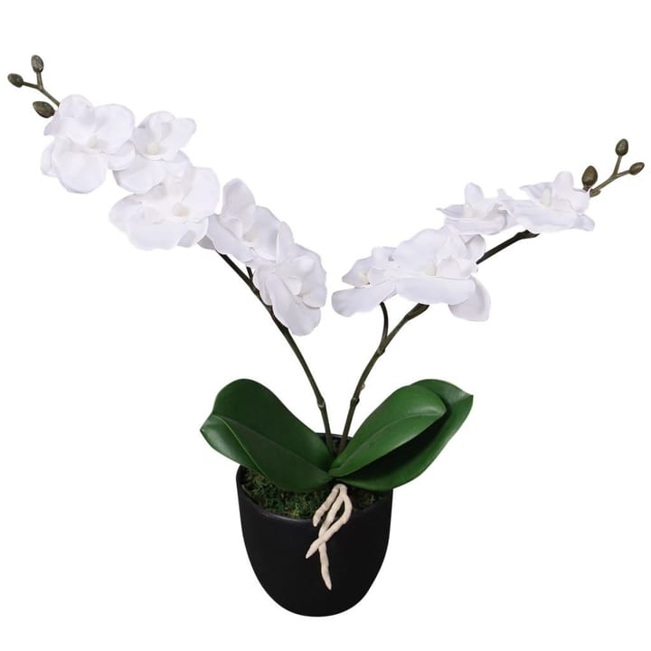 Tekokukka ruukulla orkidea 30 cm valkoinen - Monivärinen - Tekokasvit - Parvekekukat