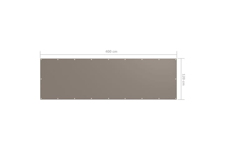 Parvekkeen suoja harmaanruskea 120x400 cm Oxford kangas - Taupe - Parvekesuoja