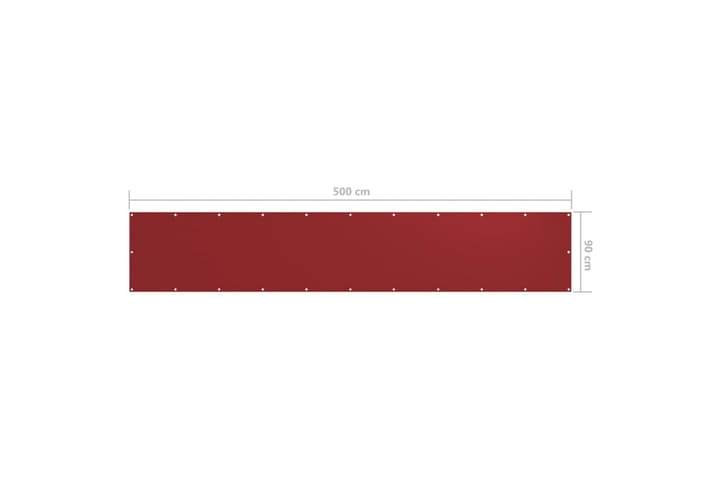 Parvekkeen suoja punainen 90x500 cm Oxford-kangas - Punainen - Parvekesuoja