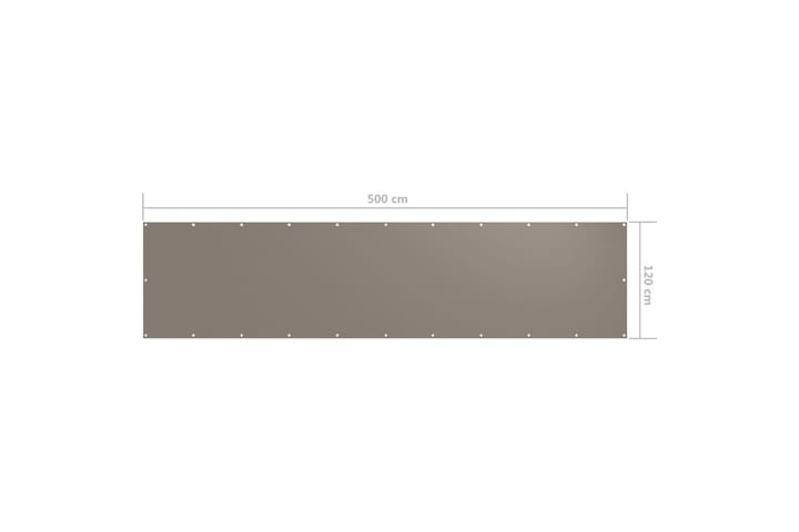 Parvekkeen suoja harmaanruskea 120x500 cm Oxford kangas - Taupe - Parvekesuoja
