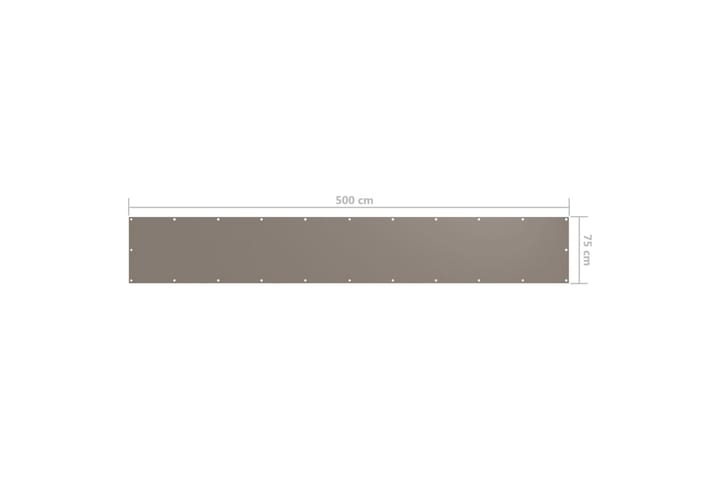 Parvekkeen suoja harmaanruskea 75x500 cm Oxford kangas - Taupe - Parvekesuoja