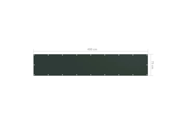 Parvekkeen suoja tummanvihreä 75x400 cm Oxford kangas - Vihreä - Parvekesuoja