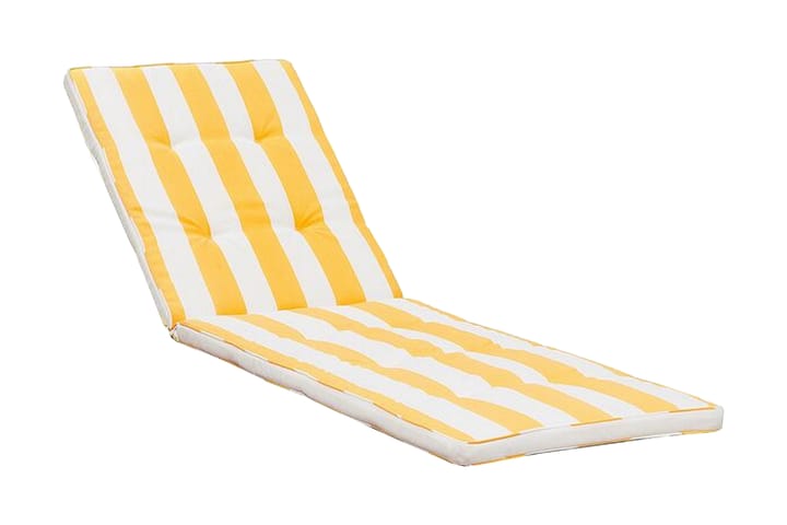 Aurinkotuolin pehmuste Kettelle 192x56 cm - Keltainen/Valkoinen - Istuintyyny ulos