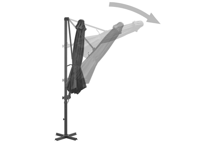 Riippuva aurinkovarjo alumiinipylväällä 300 cm antrasiitti - Antrasiitti - Aurinkosänky & aurinkovaunu