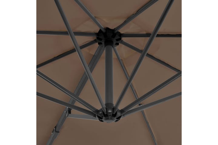 Riippuva aurinkovarjo alumiinipylväällä 300 cm harmaanruskea - Ruskea - Aurinkosänky & aurinkovaunu