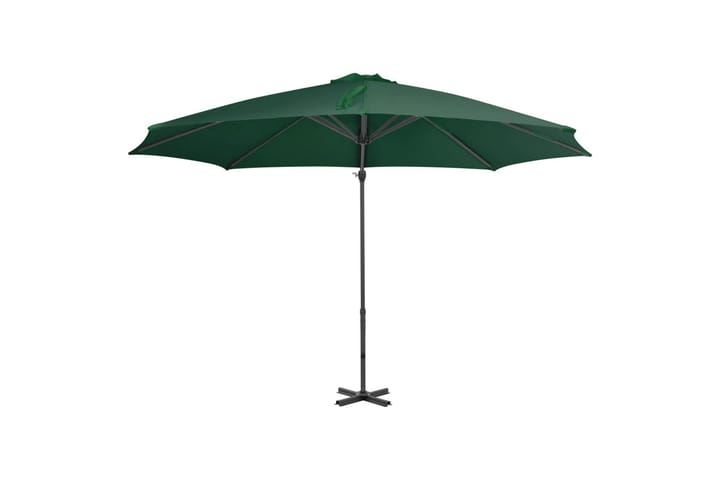 Riippuva aurinkovarjo alumiinipylväällä 300 cm vihreä - Vihreä - Aurinkosänky & aurinkovaunu
