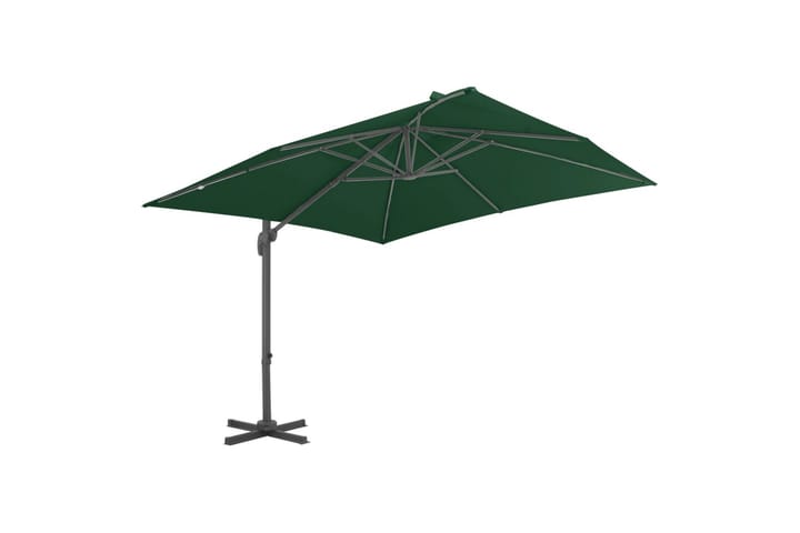Riippuva aurinkovarjo alumiinipylväällä 400x300 cm vihreä - Vihreä - Aurinkosänky & aurinkovaunu