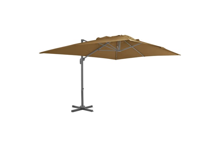 Riippuva aurinkovarjo alumiinipylväällä 400x300cm - Ruskea - Aurinkosänky & aurinkovaunu