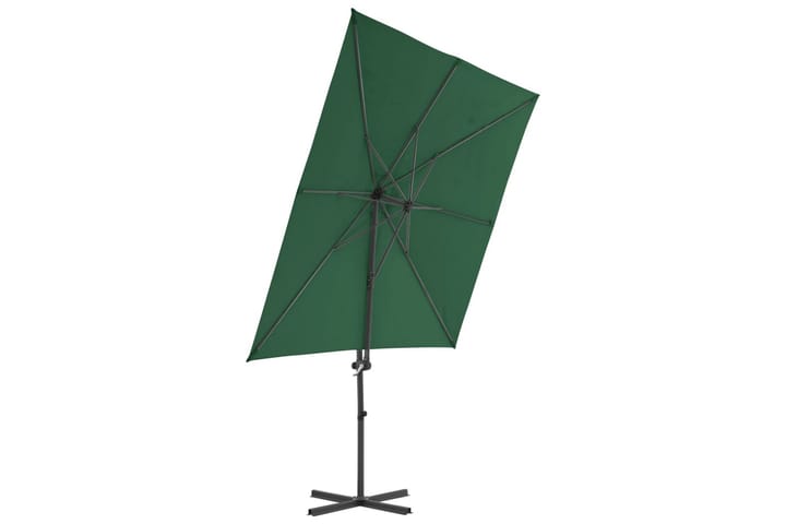 Riippuva aurinkovarjo teräspylväällä 250x250 cm vihreä - Vihreä - Aurinkosänky & aurinkovaunu