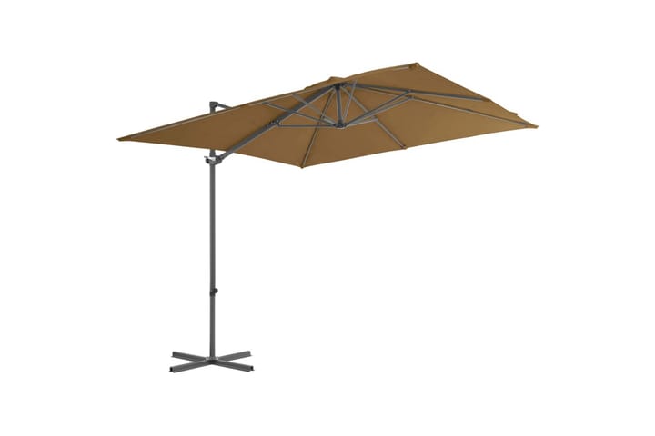 Riippuva aurinkovarjo teräspylväällä 250x250cm harmaanruskea - Ruskea - Aurinkosänky & aurinkovaunu