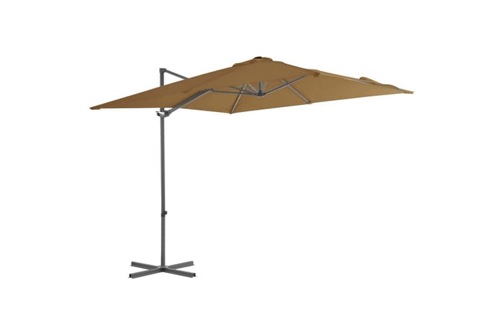 Riippuva aurinkovarjo teräspylväällä 250x250cm harmaanruskea - Ruskea - Aurinkosänky & aurinkovaunu