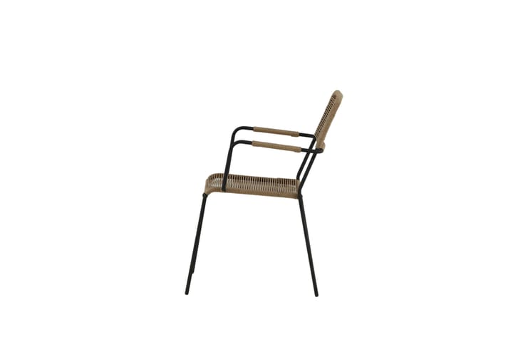 Käsinojallinen tuoli Lindos Ruskea/Musta - Venture Home - Karmituoli ulos - Parveketuoli & taittotuoli ulos - Ulkotilan ruokatuoli