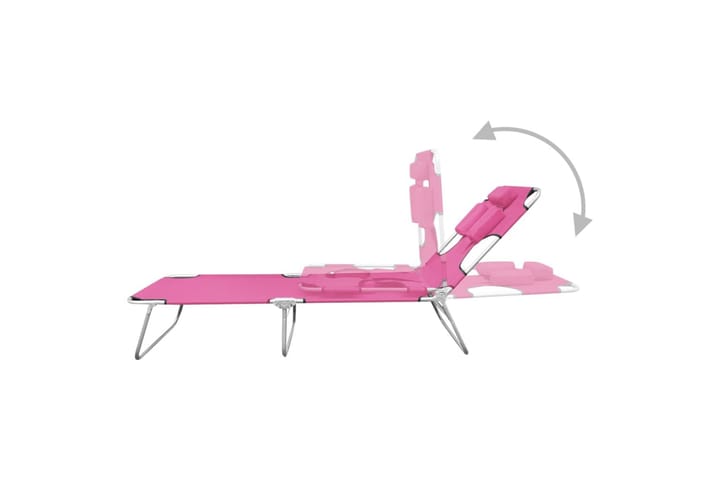 Kokoontaitettava aurinkotuoli päätuella teräs magenta pinkki - Pinkki - Aurinkosänky & aurinkovaunu