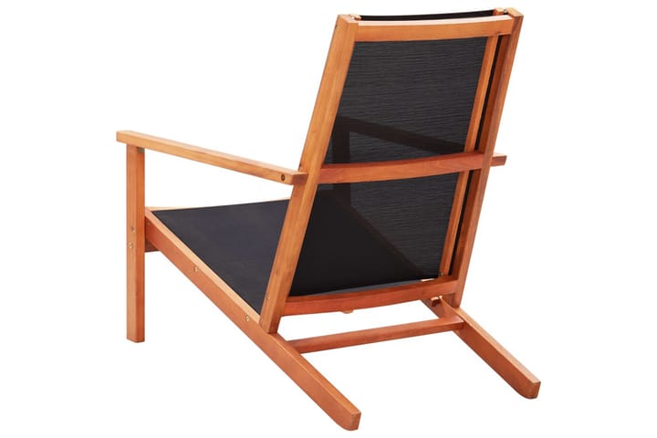 Puutarhan nojatuoli musta täysi eukalyptuspuu ja textilene - Ulkotilan nojatuolit