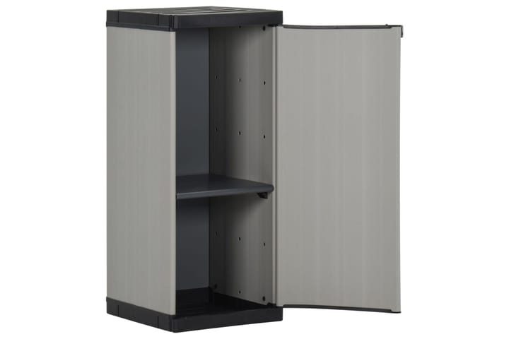 beBasic Puutarhan varastokaappi 1 hyllyllä harmaa ja musta 35x40x85 cm - Harmaa - Säilytyslaatikot ulos