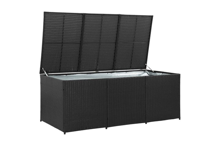 Puutarhan säilytyslaatikko polyrottinki 180x90x75 cm musta - Musta - Säilytyslaatikot ulos