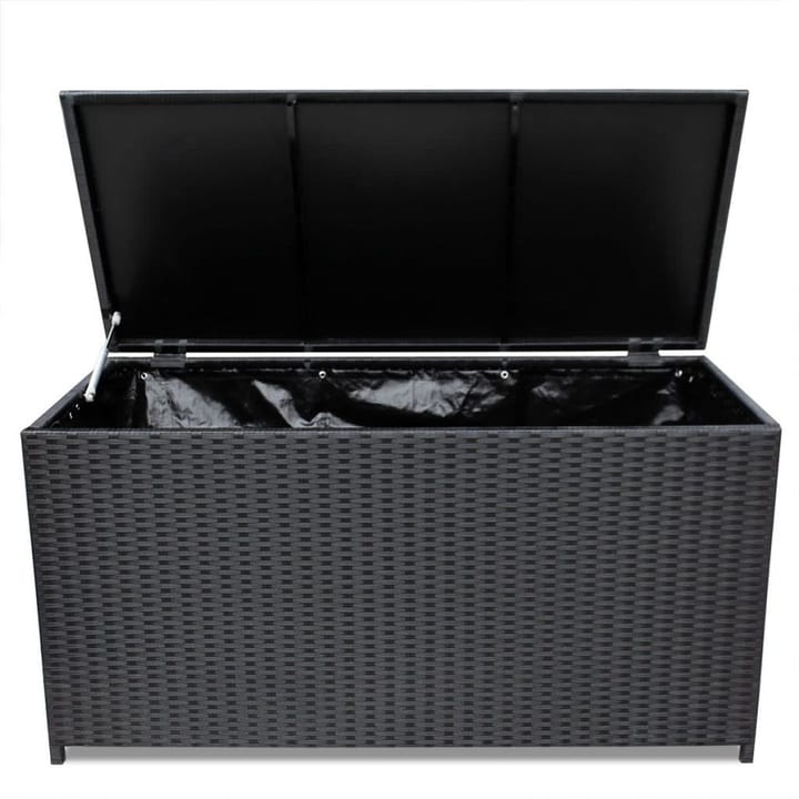 Puutarhan säilytyslaatikko musta 150x50x60cm polyrottinki - Musta - Säilytyslaatikot ulos