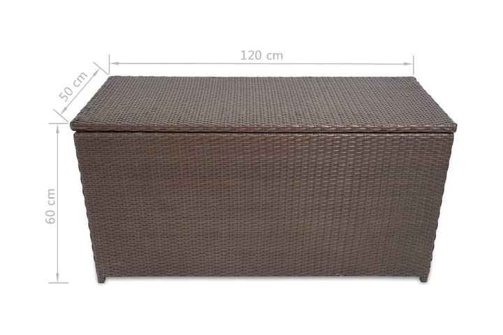Puutarhan säilytyslaatikko ruskea 120x50x60cm polyrottinki - Ruskea - Säilytyslaatikot ulos