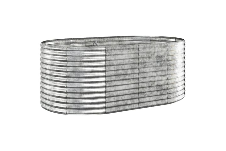 Puutarhakukkalaatikko jauhemaalattu teräs 175x100x68 cm hope - Hopea - Ruukut ulkokäyttöön - Kukkalaatikko