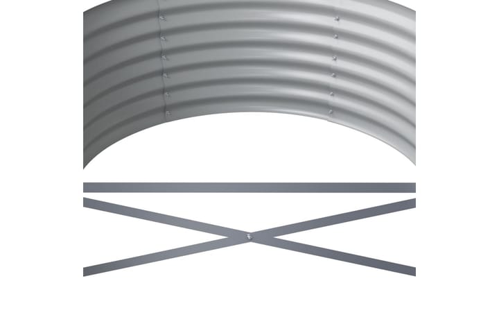 Puutarhakukkalaatikko jauhemaalattu teräs 368x80x36 cm hopea - Hopea - Ruukut ulkokäyttöön - Kukkalaatikko