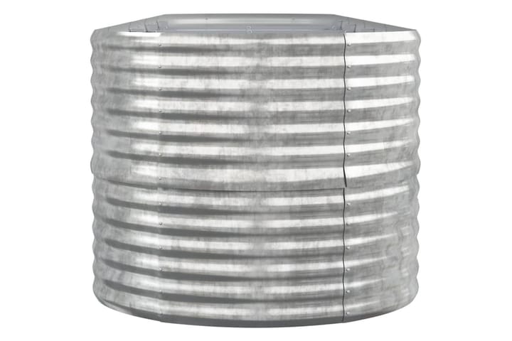 Puutarhakukkalaatikko jauhemaalattu teräs 368x80x68 cm hopea - Hopea - Ruukut ulkokäyttöön - Kukkalaatikko