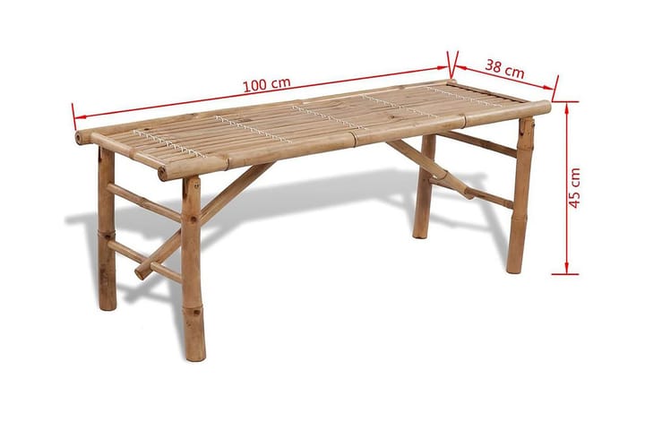 Olutpöytä 2:lla penkillä 100 cm bambu - Ruskea - Piknikpöytä