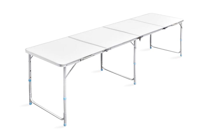 Kokoontaitettava Leiripöytä Korkeussäädettäv�ä 240x60 cm - Valkoinen - Retkeilykalusteet - Retkipöytä