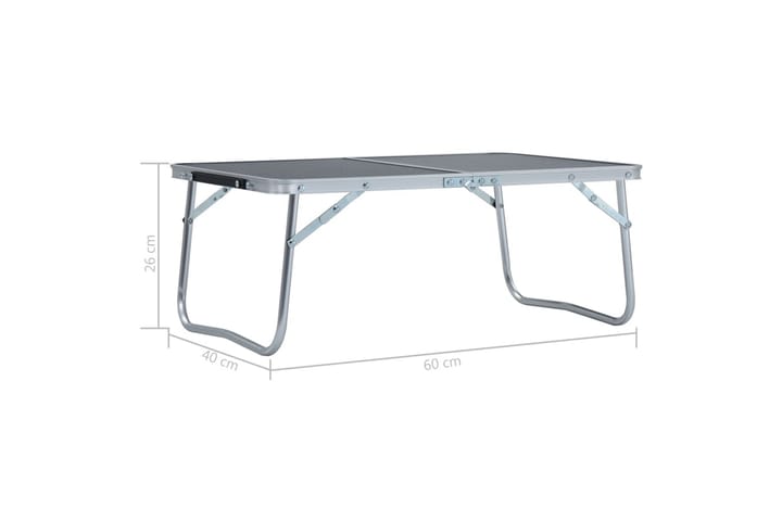 Kokoontaitettava retkipöytä harmaa alumiini 60x40 cm - Harmaa - Retkipöytä - Retkeilykalusteet
