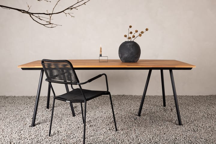 Ruokapöytä Chan 200 cm Musta/Ruskea - Venture Home - Ruokapöytä terassille