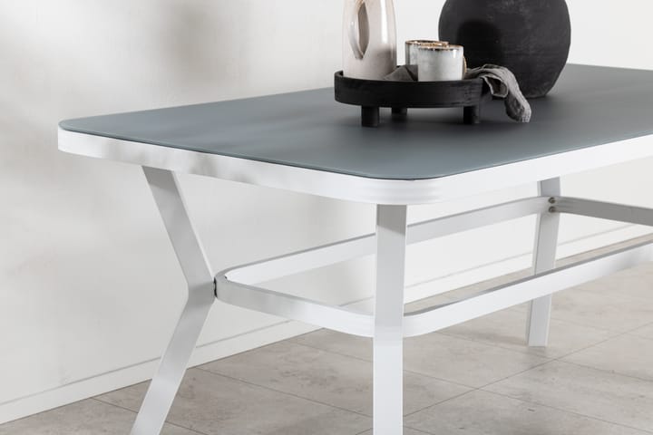 Ruokapöytä Virya 160 cm Valkoinen/Harmaa - Venture Home - Ruokapöytä terassille