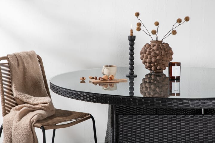 Ruokapöytä Volta Pyöreä 150 cm Musta - Venture Home - Ruokapöytä terassille