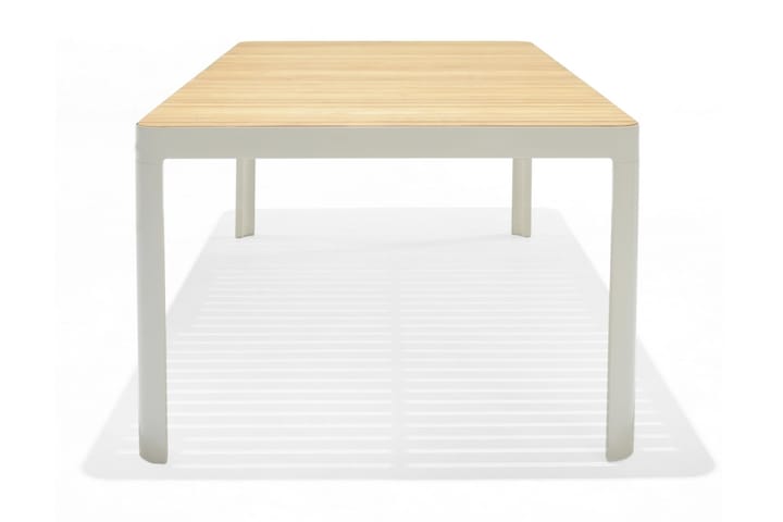 Ruokapöytä Portals 209 cm - Valkoinen/Puu - Ruokapöytä terassille