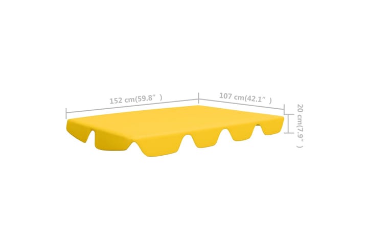 Vaihtokatos puutarhakeinuun keltainen 192x147 cm 270 g/m² - Keltainen - Pihakeinun katos - Pihakeinu & puutarhakeinu