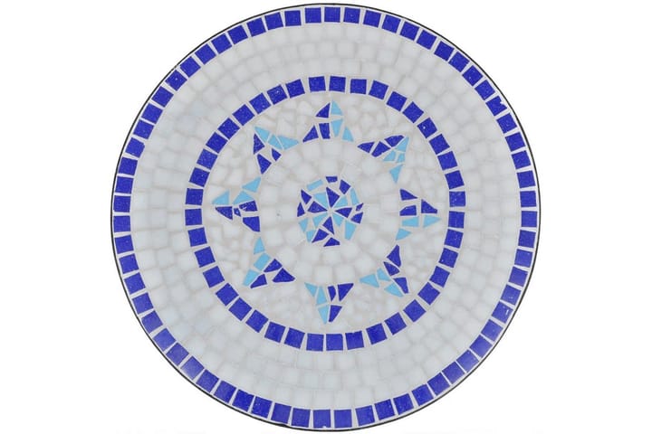 Bistropöytä sininen ja valkoinen 60 cm mosaiikki - Sininen - Parvekesetti - Cafe-ryhmä