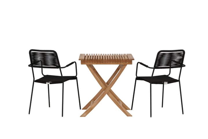 Parvekeryhmä Ghana 70 cm 2 Lindos tuolia Ruskea/Musta - Venture Home - Parvekesetti - Cafe-ryhmä