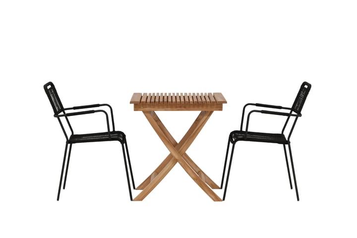Parvekeryhmä Ghana 70 cm 2 Lindos tuolia Ruskea/Musta - Venture Home - Parvekesetti - Cafe-ryhmä