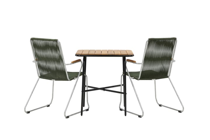 Parvekeryhmä Holmbeck 70 cm 2 Bois tuolia - Vihreä/Ruskea - Parvekesetti - Cafe-ryhmä