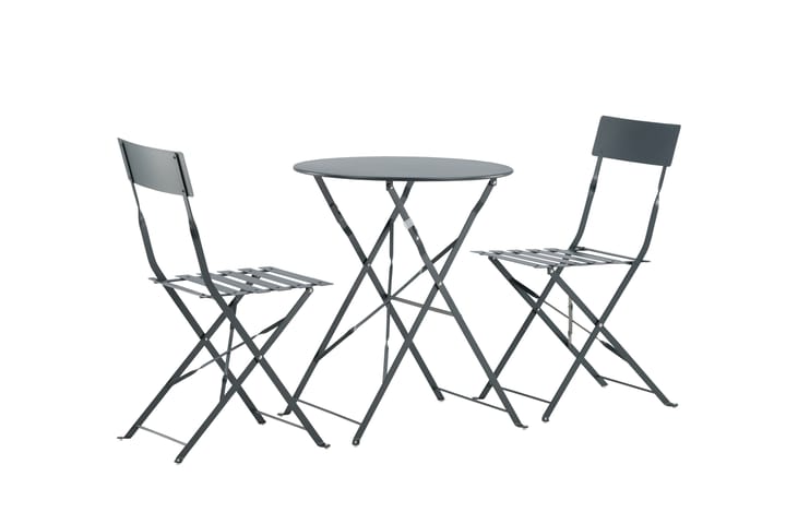 Parvekeryhmä Marsellie Pyöreä 60 cm 2 tuolia Tummanharmaa - Venture Home - Parvekesetti - Cafe-ryhmä