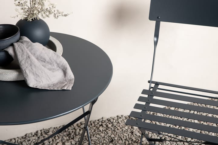 Parvekeryhmä Marsellie Pyöreä 60 cm 2 tuolia Tummanharmaa - Venture Home - Parvekesetti - Cafe-ryhmä