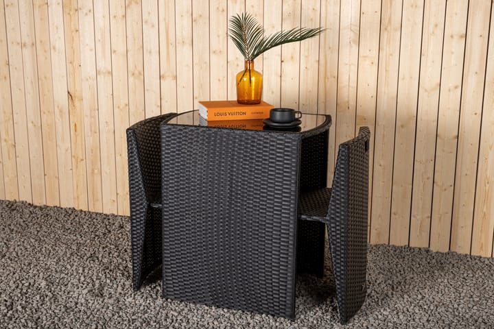 Parvekeryhmä Savanna 50 cm 2 tuolia Musta - Venture Home - Parvekesetti - Cafe-ryhmä