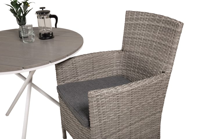 Parvekeryhmä Parma Pyöreä 90 cm 2 Malin tuolia Ruskea/Valk - Venture Home - Parvekesetti - Cafe-ryhmä