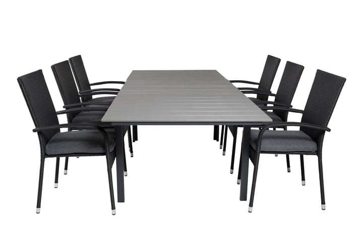 Ruokailuryhmä Levels Jatk 160 cm 6 Anna tuolia Musta/Harmaa - Venture Home - Ruokailuryhmät ulos