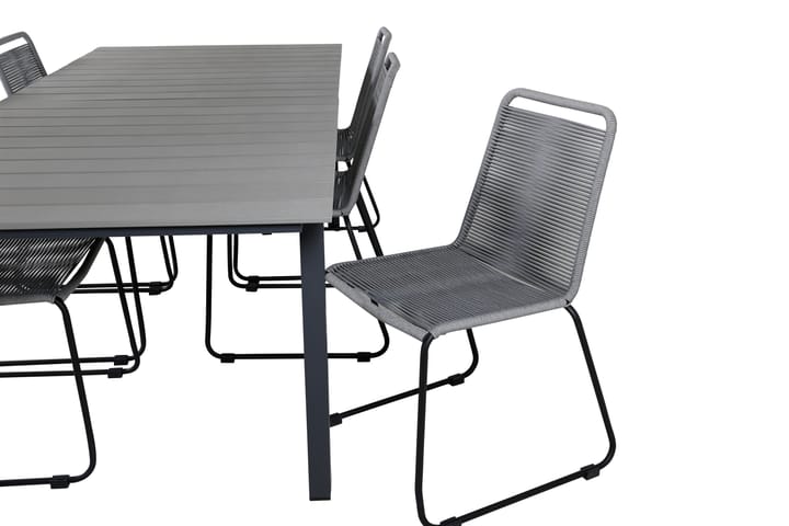 Ruokailuryhmä Levels Jatk 224-324 cm 6 Lindos tuolia Musta - Venture Home - Ruokailuryhmät ulos
